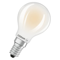 OSRAM LED CLASSIC P ENERGY EFFICIENCY A in P-Form, LED-Lampe, Bleifreies Glas, Matt, 2,2 W, (ex 40 W), 470 lm, Warmweiß, 2700 K, Energieeffizienzklasse: A, CRI 80, 2er