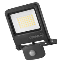OSRAM ENDURA FLOOD PC 30W LED-Fluter mit Sensor, 3000K warmweiß, 3000 Lumen, IP44 Flutlicht Bewegungsmelder 9m, Zeit-Steuerung 5s-10min