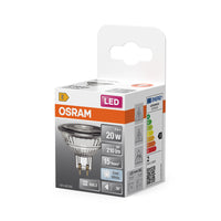 OSRAM MR16 LED Reflektorlampe mit GU5.3 Sockel, Kaltweiss (4000K), Glas Spot, 2.6W, Ersatz für 20W-Reflektorlampe, LED STAR MR16 12 V