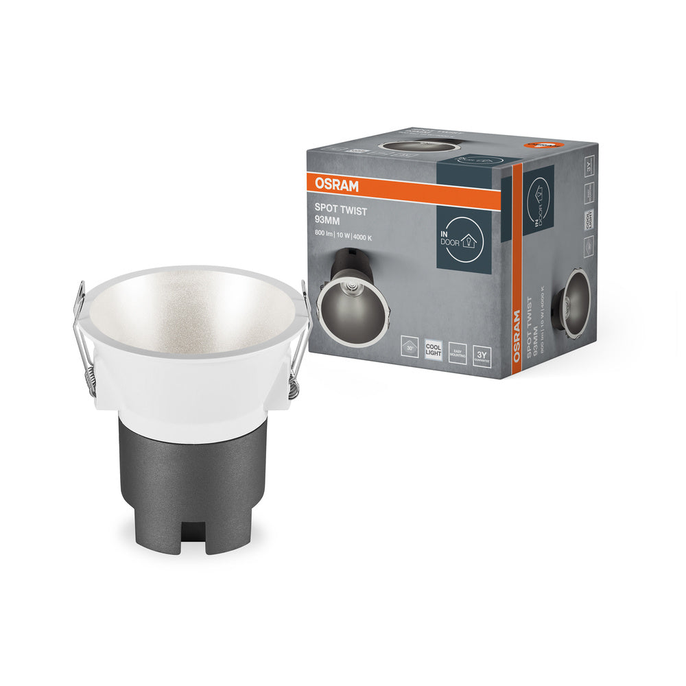 OSRAM SPOT TWIST Ø 93mm Downlight, silber, 10W, 800lm, 840 WT
