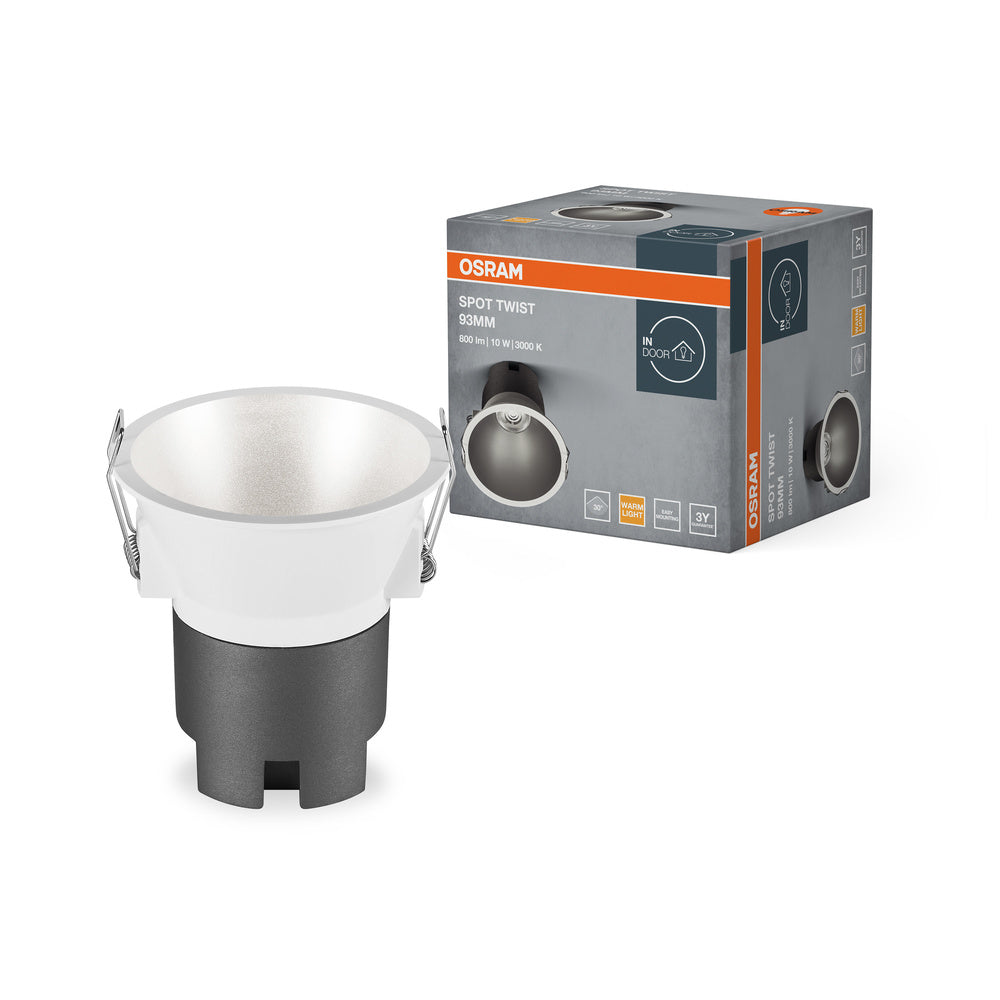 OSRAM SPOT TWIST Ø 93mm Downlight, silber, 10W, 800lm, 830 WT