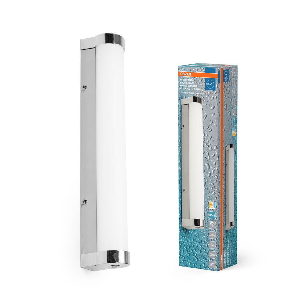OSRAM ORBIS Tube Badezimmer Spiegel-/Wandleuchte Frost-Glas 9W 40cm dimmbar Chrom