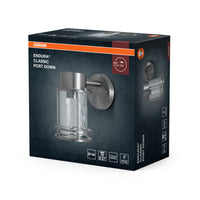 OSRAM ENDURA Classic Außenleuchte in Stahlgrau, IP44, E27, Edelstahlgehäuse, für Außenbereiche und Leuchtmittel bis 60 W geeignet