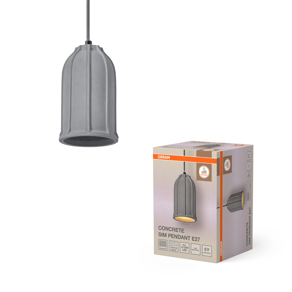 OSRAM DECOR Concrete Sim Beton Pendelleuchte, E27, 115 mm