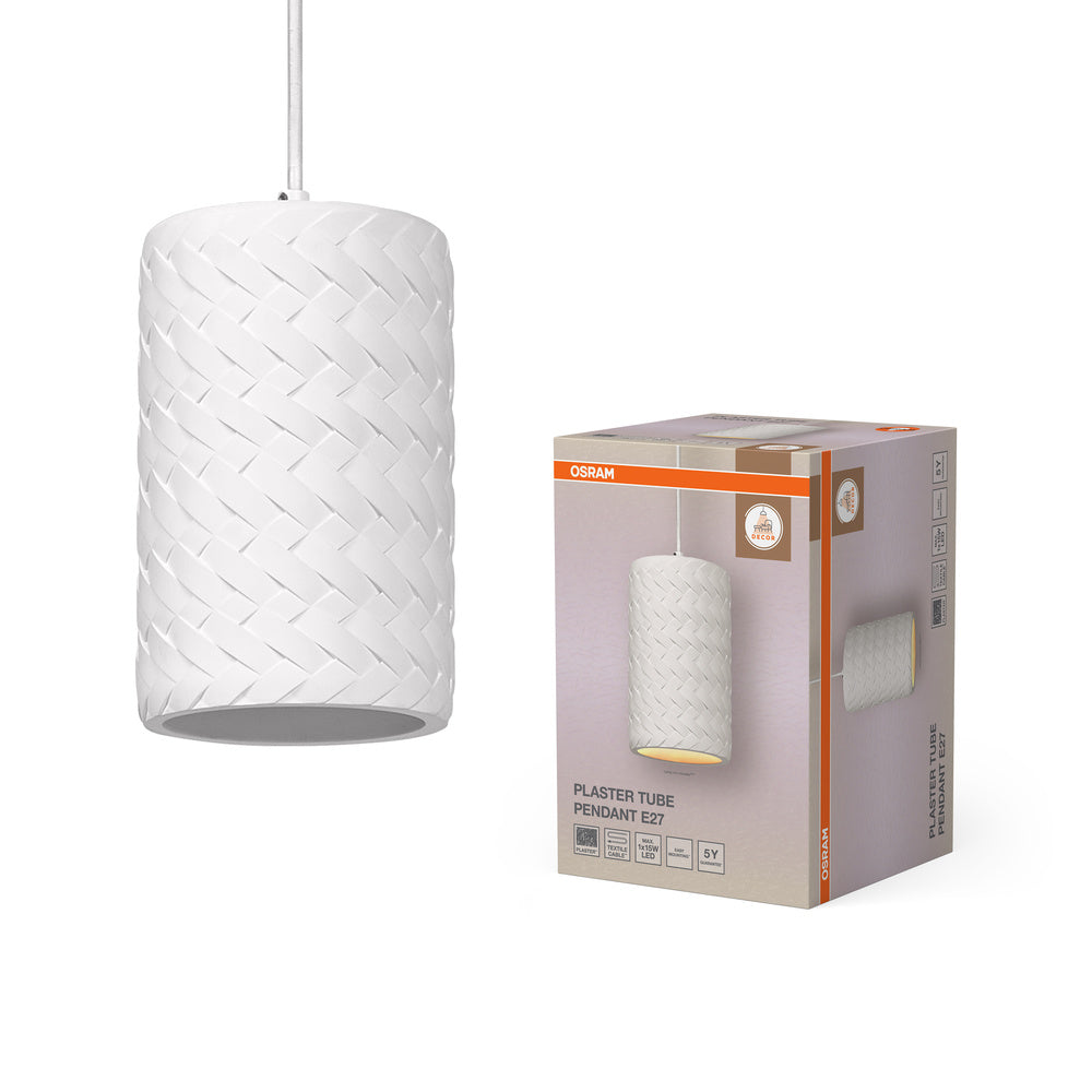 OSRAM DECOR Plaster Tube Gips Pendelleuchte, E27, 140 mm