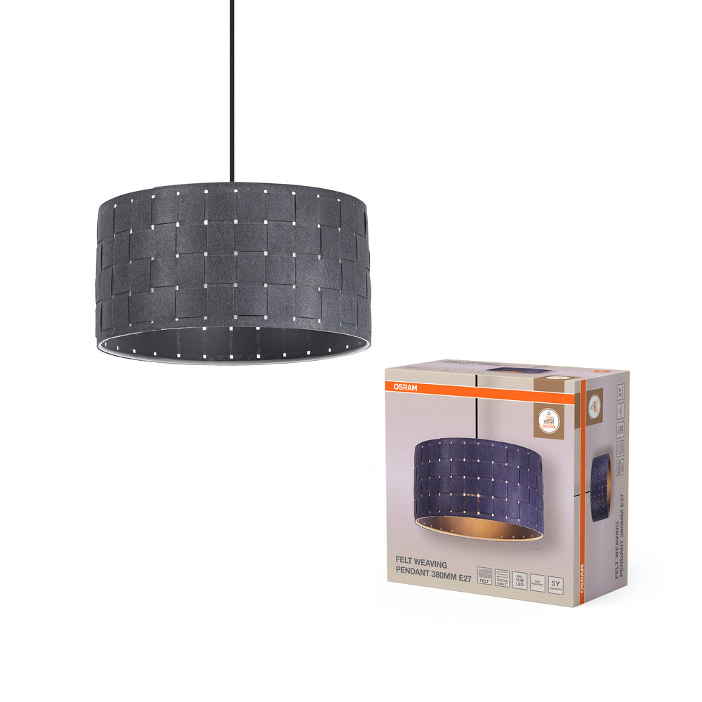 OSRAM DECOR Pendelleuchte Decor Felt Weaving grau, E27, 380 mm