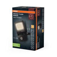 OSRAM ENDURA FLOOD PC 10W LED-Fluter mit Sensor, 3000K warmweiß, 1000 Lumen, IP44 Flutlicht Bewegungsmelder, Dämmerungssensor 2-1000 Lux