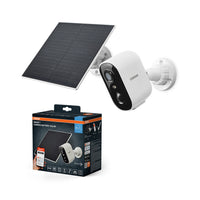 AKTION - OSRAM Wifi SMART+ Smarte Outdoor Überwachungskamera Solar Weiß inkl. Gratis Smart Plug