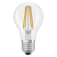 OSRAM LED-Lampen, klassische Kolbenform, 60 Watts Ersatz, E27, A-shape, 2700 Kelvin, Warm weiß, Klares Glas, 2-er Pack