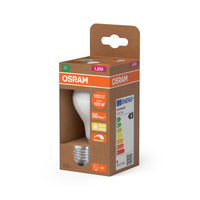 OSRAM LED CLASSIC A ENERGY EFFICIENCY A DIM in A-Form, LED-Lampe, Glas, Matt, 7,2 W, 1521 lm, 2700 K, Dimmbar, Energieeffizienzklasse: A, CRI 80