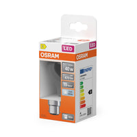 OSRAM LED Lampe LED Retrofit CLASSIC A 4W 840 Clear B22d, 470 lm, 4000 K, Kaltweiß