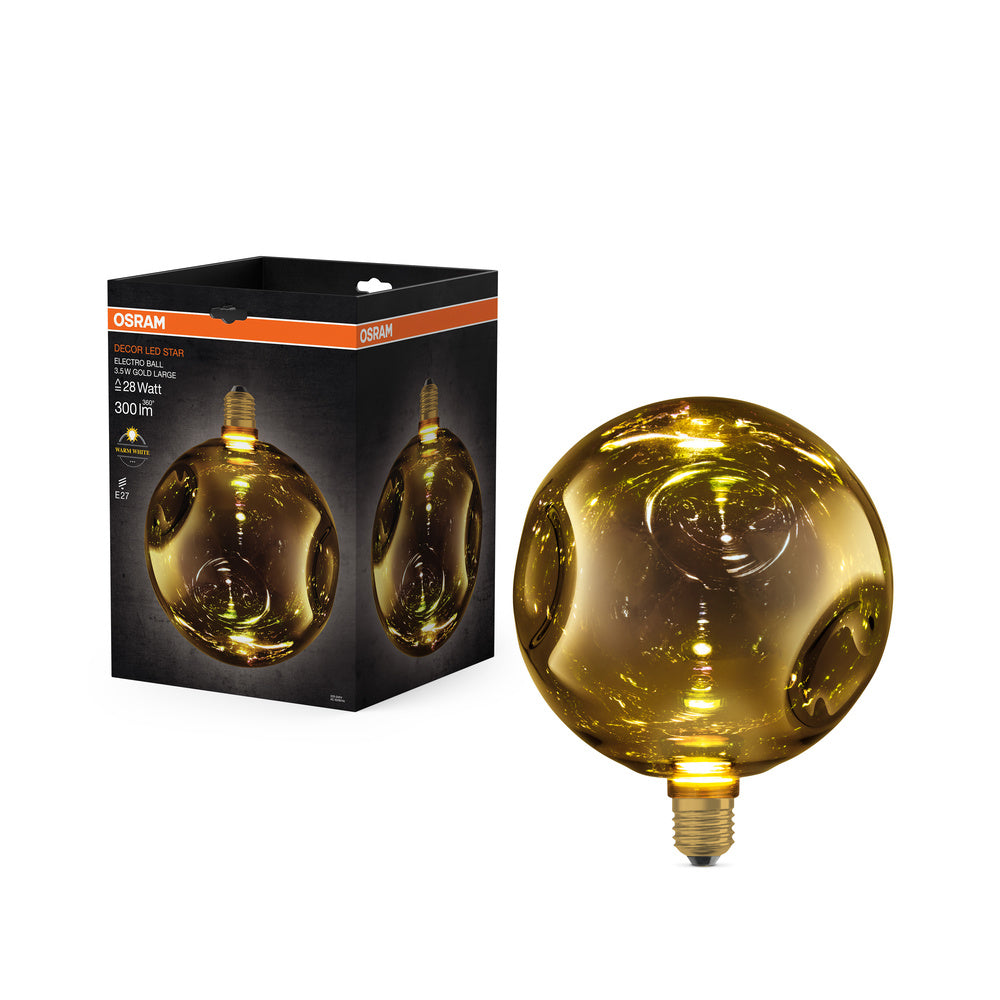 OSRAM DECOR LED-Lampe Krackelglas rund braun