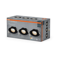 OSRAM LED Spot Recess Einbaustrahler Set CCT schwenkbar 4.9W 120° Schwarz ⌀75 mm