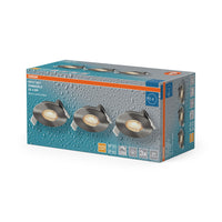 OSRAM LED Spot Recess Bad Einbaustrahler Set GU10 Click 4.5W Grünmessing ⌀68 mm