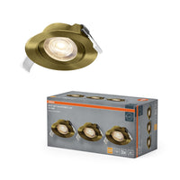 OSRAM LED Spot Recess Einbaustrahler Set schwenkbar 4.9W 36° Grünmessing ⌀75 mm