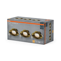 OSRAM LED Spot Recess Einbaustrahler Set schwenkbar 4.9W 120° Grünmessing ⌀75 mm