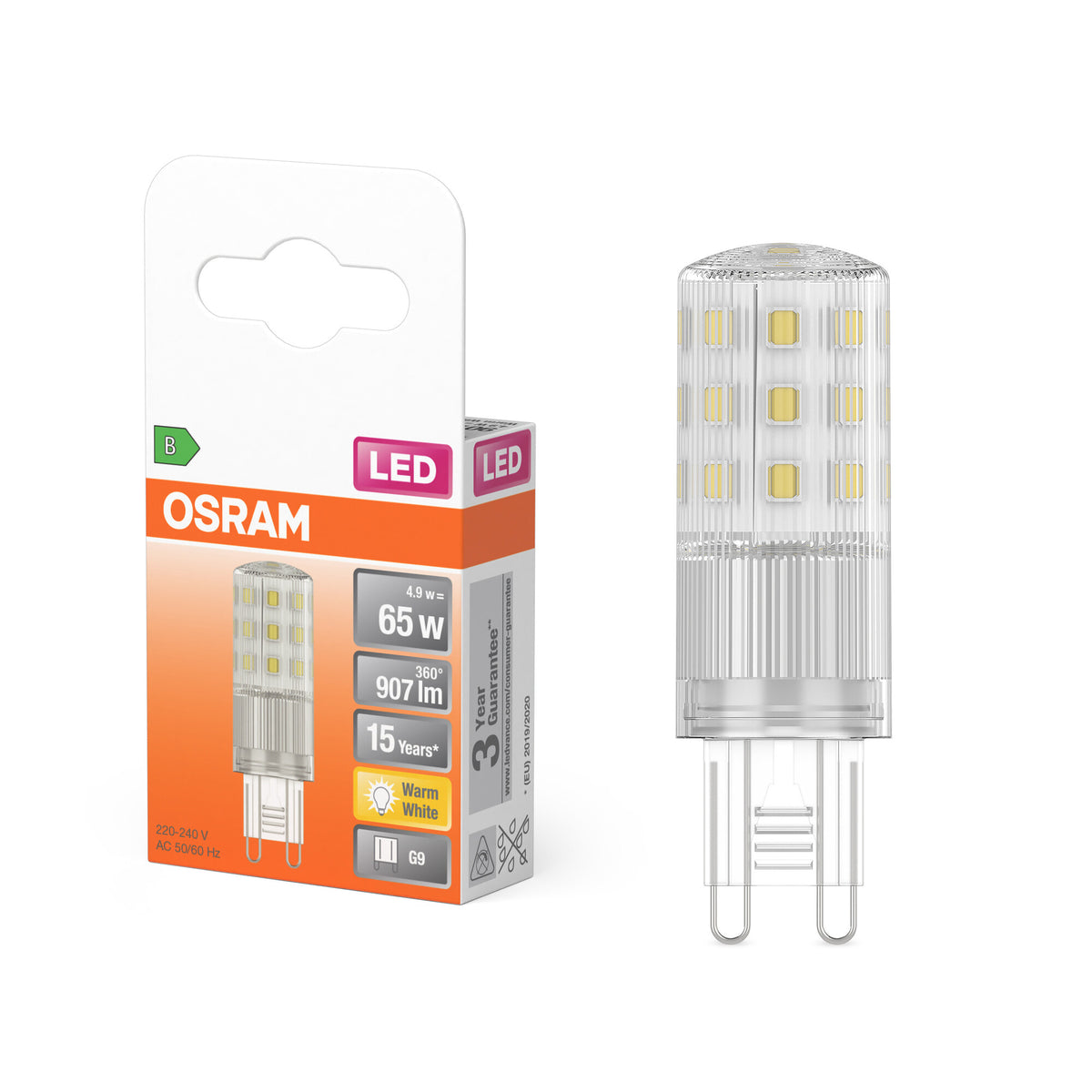 LED PIN G9 ENERGY EFFICIENCY B 4.9W 827 Clear G9