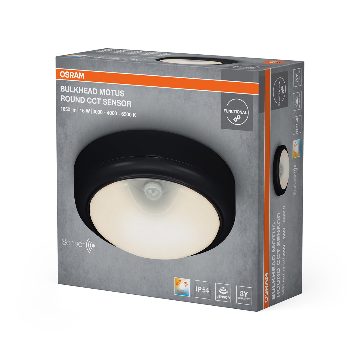 OSRAM Deckenleuchte Schwarz, 3000 K / 4000 K / 6500 K