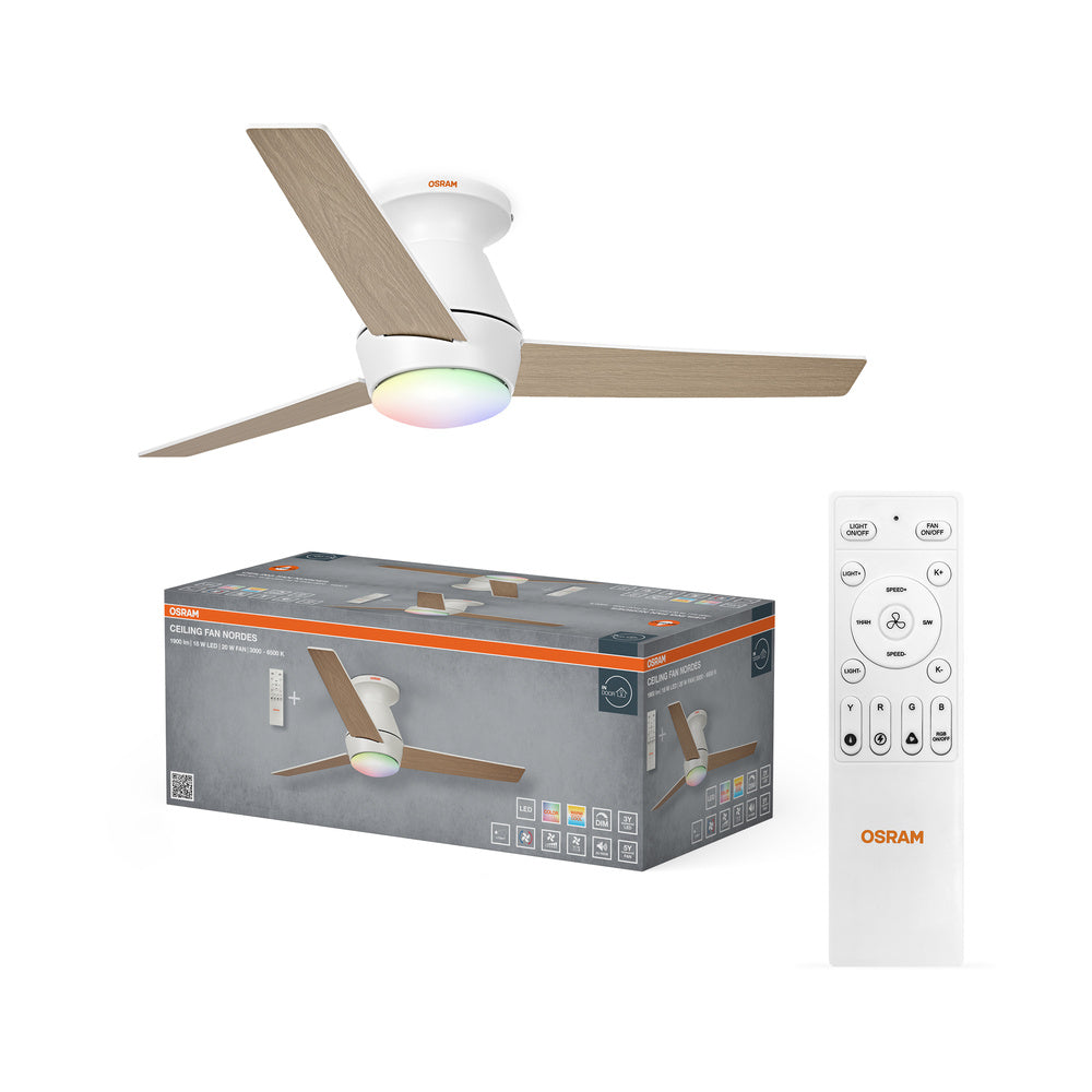 OSRAM LED Deckenventilator Nordes 1065mm 38W CCT RGB