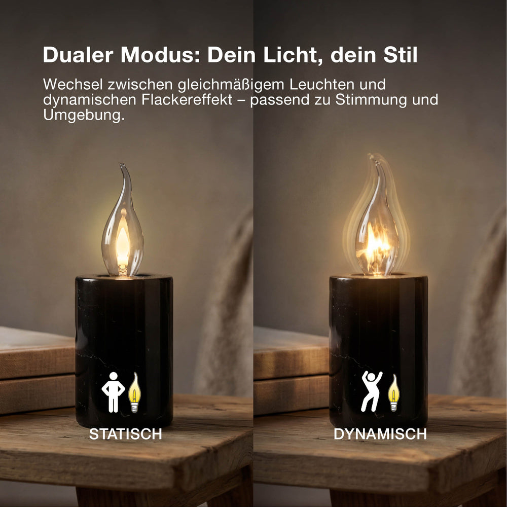 OSRAM Ledstick Flame Star Stick LED Lampe, Flammeneffekt, 1W, 1800K, Warmweiß, E27