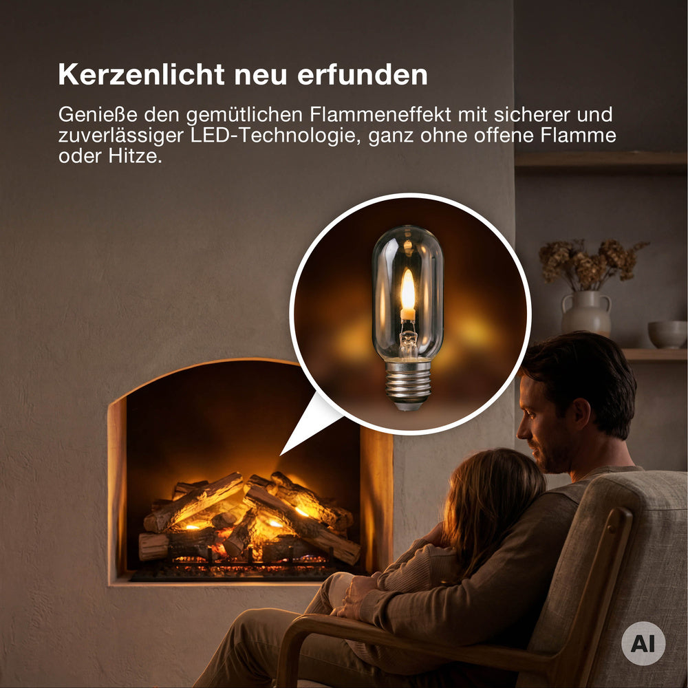 OSRAM Ledstick Flame Star Stick LED Lampe, Flammeneffekt, 1W, 1800K, Warmweiß, E27
