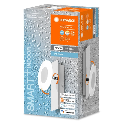 LEDVANCE Wifi SMART+ ORBIS WAVE Bad LED Wandleuchte 20cm Tunable Weiß 8W / 3000-6500K-Wandleuchten-LEDVANCE Shop