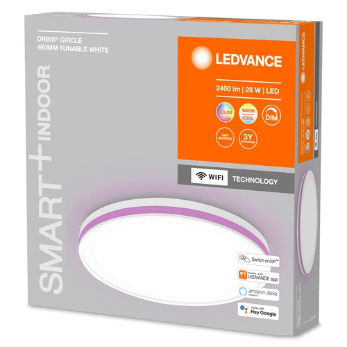 LEDVANCE Wifi SMART+ ORBIS CIRCLE LED Deckenleuchte RGBW mehrfarbig 46cm Tunable Weiß 28W / 3000-6500K weiß-Deckenleuchten-LEDVANCE Shop