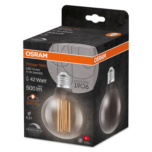 OSRAM Vintage 1906 LED-Lampe, Smoke-Tönung, 11W, 500lm , Warmweiß , E27-Leuchtmittel-LEDVANCE Shop
